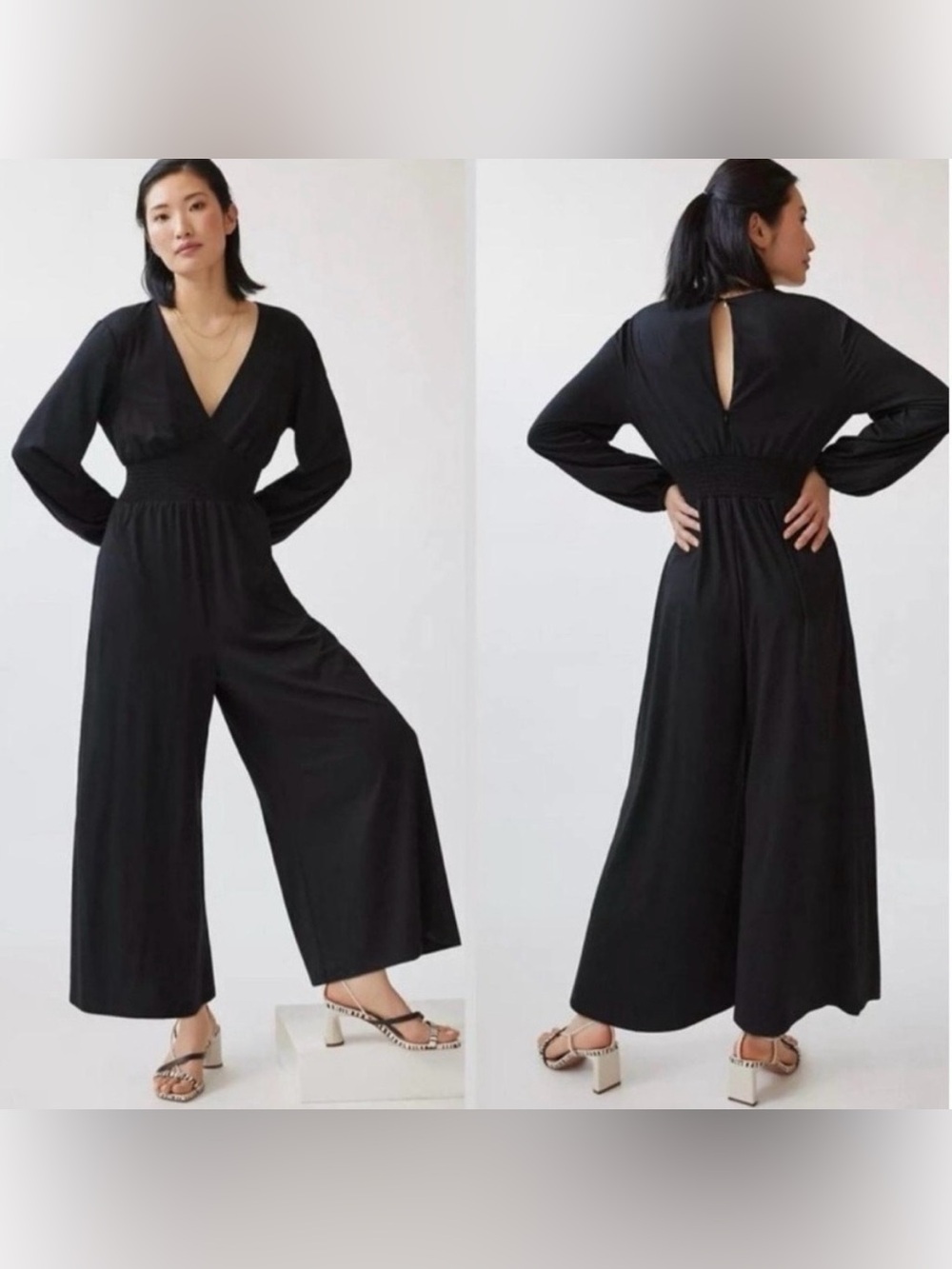 Anthropologie Hutch Black Wide-Leg Jumpsuit Size M